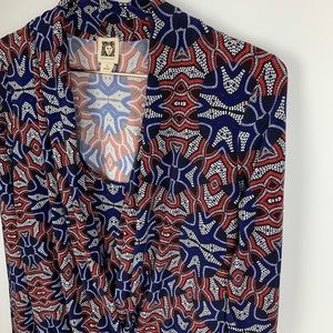 Anne‎ Klein Wrap Front Print Blouse
